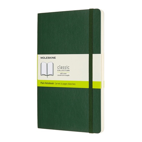 Блокнот Moleskine CLASSIC SOFT Large 130х210мм 192стр. нелинованный мягкая обложка зеленый 8 шт./кор.