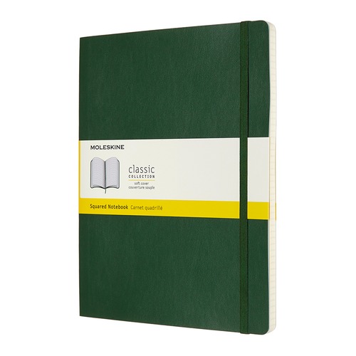 Блокнот Moleskine CLASSIC SOFT XLarge 190х250мм 192стр. клетка мягкая обложка зеленый 6 шт./кор.