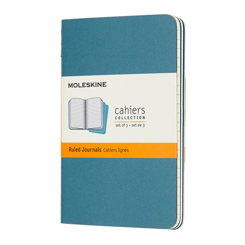 Блокнот Moleskine CAHIER JOURNAL Pocket 90x140мм обложка картон 64стр. линейка голубой (3шт) 9 шт./кор.