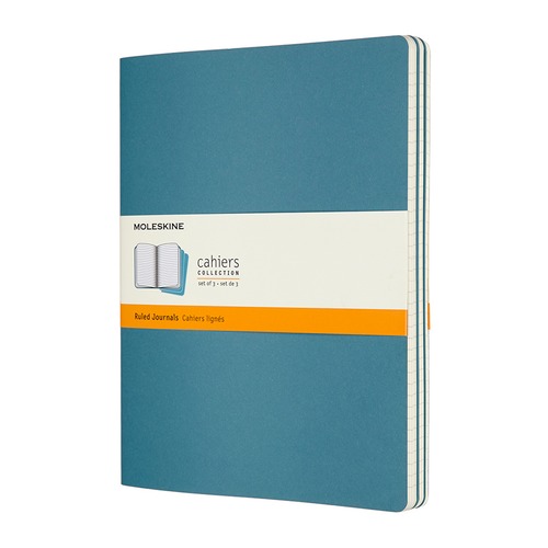 Блокнот Moleskine CAHIER JOURNAL XLarge 190х250мм обложка картон 120стр. линейка голубой (3шт) 6 шт./кор.