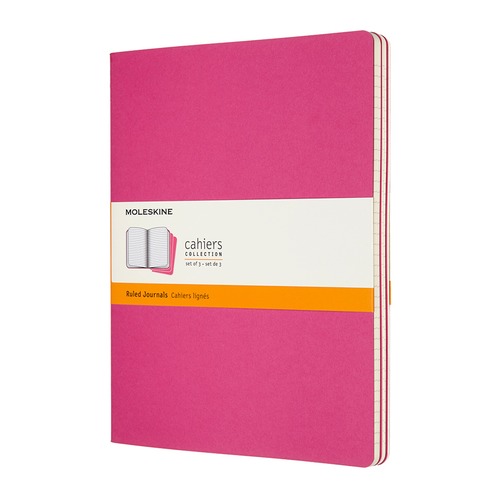 Блокнот Moleskine CAHIER JOURNAL XLarge 190х250мм обложка картон 120стр. линейка розовый неон (3шт) 6 шт./кор.