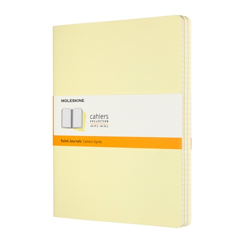 Блокнот Moleskine CAHIER JOURNAL XLarge 190х250мм обложка картон 120стр. линейка нежно-желтый (3шт) 6 шт./кор.