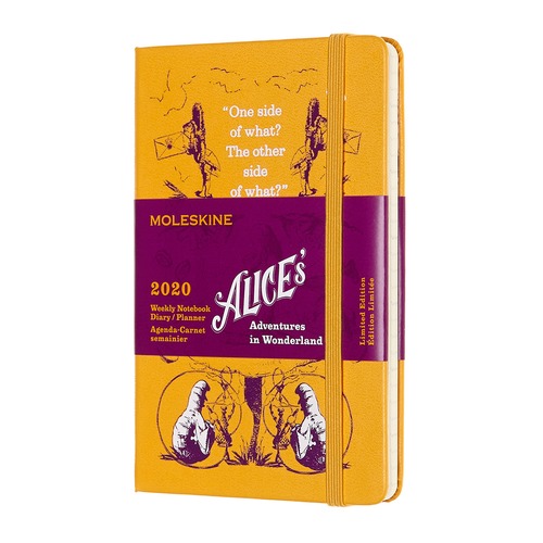 Еженедельник MOLESKINE Alice in Wonderland WKNT LE, 144стр., текстиль, желтый [dal12wn2y20]