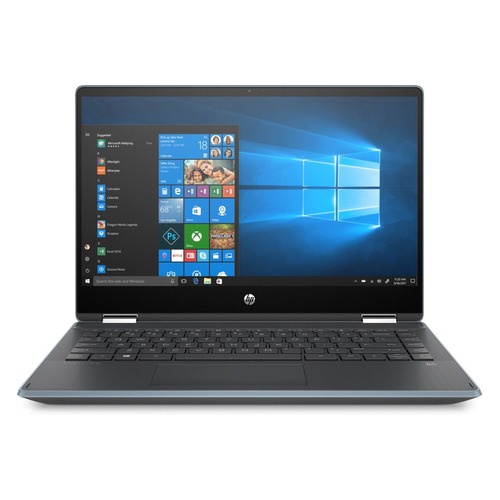 Ноутбук-трансформер HP Pavilion x360 14-dh0001ur, 14", Intel Core i3 8145U 2.1ГГц, 4Гб, 128Гб SSD, Intel UHD Graphics 620, Windows 10, 6PS38EA, голубой