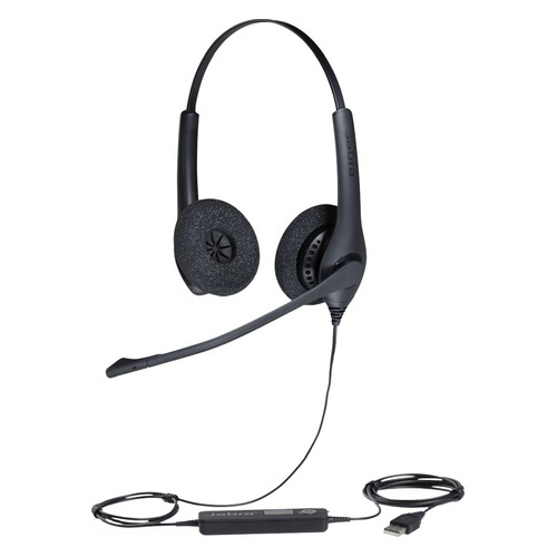 Гарнитура JABRA BIZ 1500 Duo, для контактных центров, накладные, черный [1559-0159]