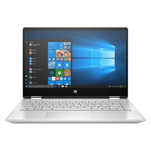 Ноутбук-трансформер HP Pavilion x360 14-dh0007ur, 14", Intel Core i7 8565U 1.8ГГц, 16Гб, 256Гб SSD, nVidia GeForce MX250 - 2048 Мб, Windows 10, 6PS30EA, серебристый