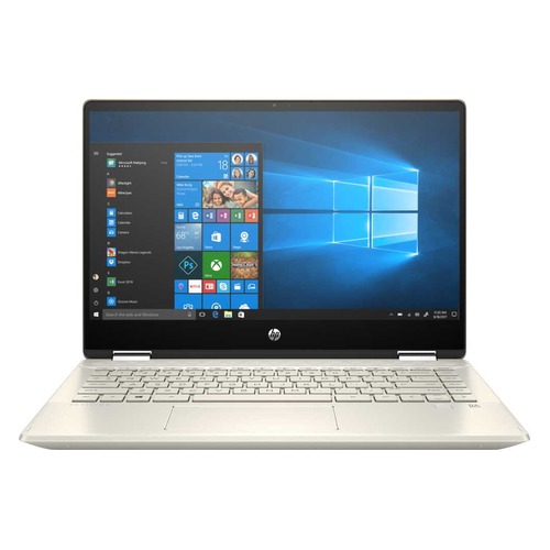 Ноутбук-трансформер HP Pavilion x360 14-dh0006ur, 14", Intel Core i5 8265U 1.6ГГц, 8Гб, 256Гб SSD, nVidia GeForce Mx130 - 2048 Мб, Windows 10, 6PS31EA, золотистый