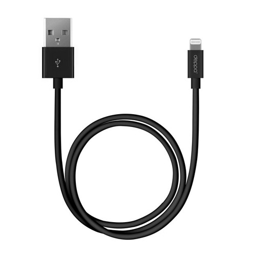 Кабель DEPPA Lightning (m), USB A(m), 1.2м, MFI, черный [72127]