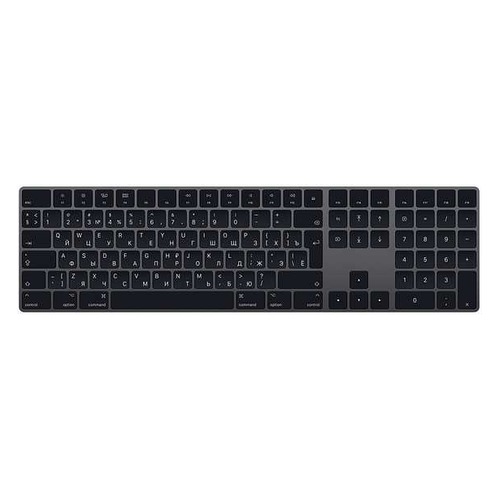 Клавиатура APPLE Magic Keyboard, USB, беспроводная, темно-серый [mrmh2rs/a]