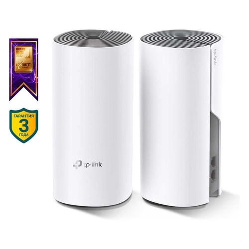 Бесшовный Mesh роутер TP-LINK Deco E4, белый, 2 шт. в комплекте [deco e4(2-pack)]