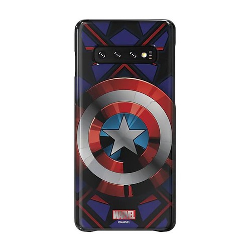 Чехол (клип-кейс) SAMSUNG Marvel Case Camerica, для Samsung Galaxy S10, синий [gp-g973hifgkwc]