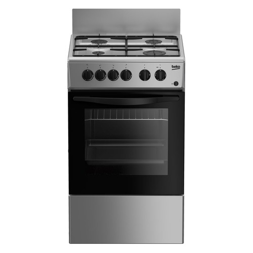 Газовая плита BEKO FFSS42012S, электрическая духовка, серебристый