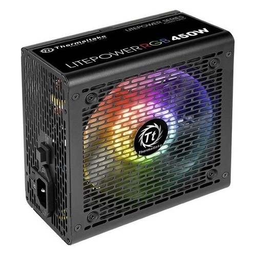 Блок питания THERMALTAKE Litepower RGB 450, 450Вт, 120мм, черный, retail [ps-ltp-0450nhsane-1]