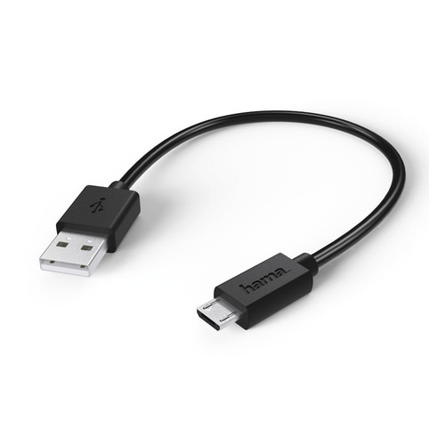 Кабель USB HAMA 00123542, USB A(m) (прямой) - micro USB B (m) (прямой), 0.2м, черный