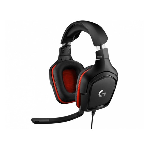 Гарнитура LOGITECH G332 Leatheratte, 981-000757, для компьютера и игровых консолей, накладные, черный / красный