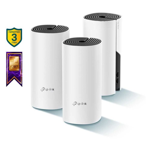 Бесшовный Mesh роутер TP-LINK Deco M4, белый, 3 шт. в комплекте [deco m4(3-pack)]