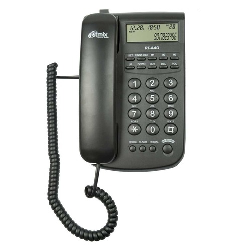 Проводной телефон RITMIX RT-440, черный