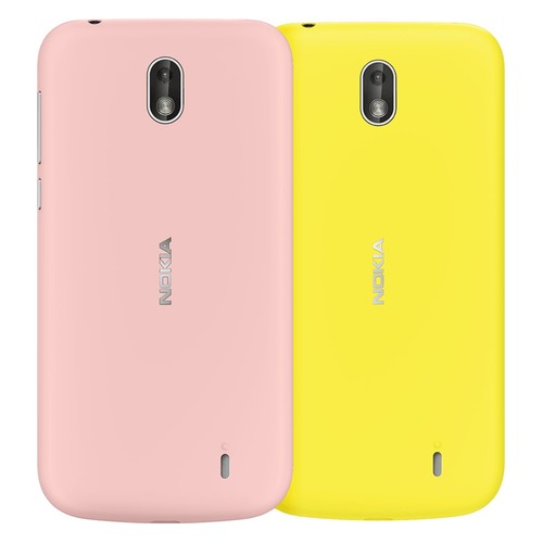 Задняя крышка NOKIA Xpress-on Cover Dual Pk XP-150, для Nokia 1, розовый/желтый [1a21rsq00va]