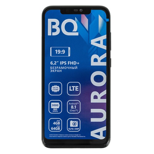 Смартфон BQ Aurora 64Gb, 6200L, черный