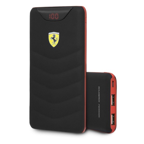 Внешний аккумулятор (Power Bank) Ferrari Rubber, 10000мAч, черный [feopbw10kqubk]