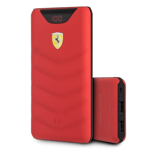 Внешний аккумулятор (Power Bank) Ferrari Rubber, 10000мAч, красный [feopbw10kqure]