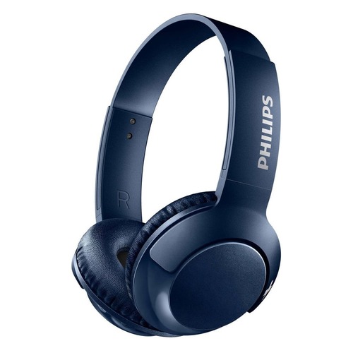 Наушники с микрофоном PHILIPS SHB3075BL, Bluetooth, накладные, синий [shb3075bl/00]