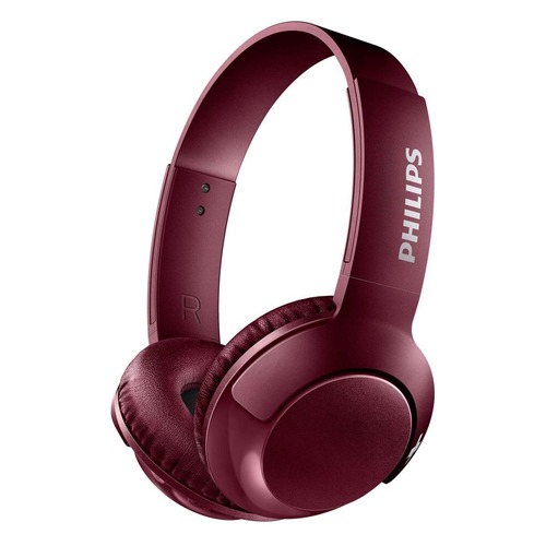 Наушники с микрофоном PHILIPS SHB3075RD, Bluetooth, накладные, красный [shb3075rd/00]