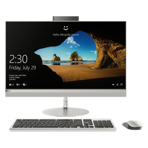 Моноблок LENOVO IdeaCentre 520-27ICB, 27", Intel Core i7 8700T, 8Гб, 2Тб, AMD Radeon RX 550 - 4096 Мб, DVD-RW, Windows 10 Home, серебристый [f0de002erk]