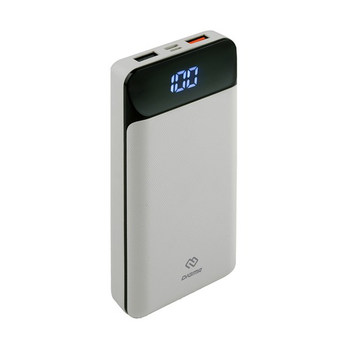 Внешний аккумулятор (Power Bank) DIGMA DG-20000-PL-W, 20000мAч, белый