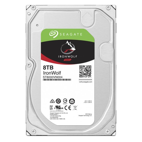 Жесткий диск SEAGATE Ironwolf ST8000VN004, 8Тб, HDD, SATA III, 3.5"