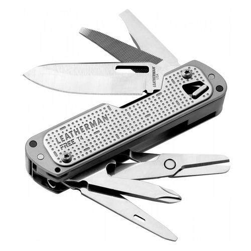 Мультитул LEATHERMAN Free T4, 12 функций, серебристый [832686]