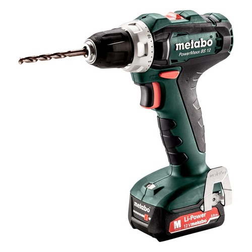 Дрель-шуруповерт METABO PowerMaxx BS 12, с двумя аккумуляторами [601036500]