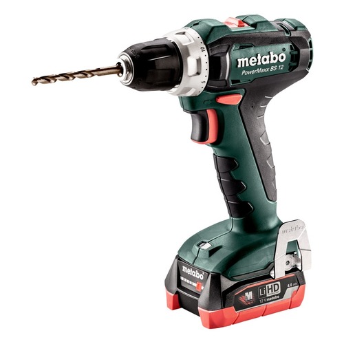 Дрель-шуруповерт METABO PowerMaxx BS 12, с двумя аккумуляторами [601036800]