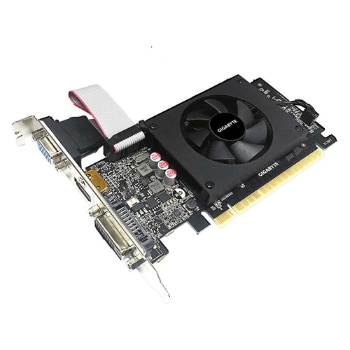 Видеокарта GIGABYTE nVidia GeForce GT 710 , GV-N710D5-2GIL, 2Гб, GDDR5, Low Profile, Ret