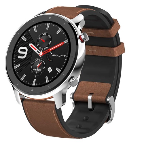Смарт-часы XIAOMI Amazfit GTR, 47мм, 1.39", серебристый / коричневый