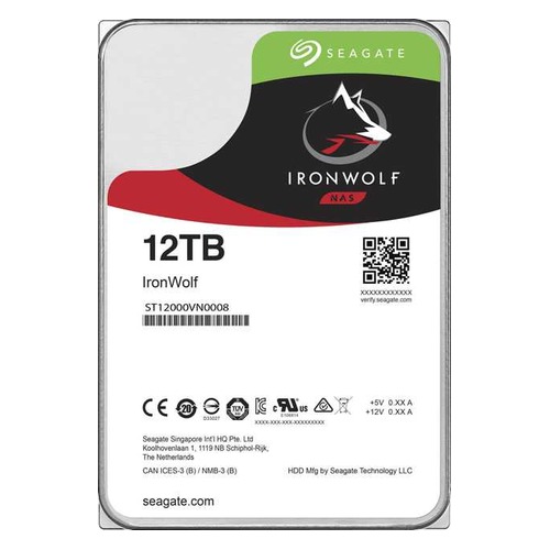 Жесткий диск SEAGATE Ironwolf ST12000VN0008, 12Тб, HDD, SATA III, 3.5"