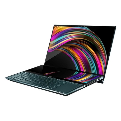 Ноутбук ASUS ZenBook Pro Duo UX581GV-H2002T, 15.6", Intel Core i7 9750H 2.6ГГц, 16Гб, 1Тб SSD, nVidia GeForce RTX 2060 - 6144 Мб, Windows 10, 90NB0NG1-M00220, темно-синий