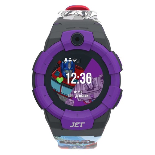 Смарт-часы JET Kid Megatron vs Optimus Prime, 45мм, 1.44", черный/фиолетовый / фиолетовый/красный