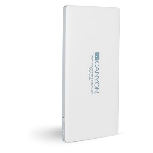 Внешний аккумулятор (Power Bank) CANYON CNS-TPBP5W, 5000мAч, белый [h2cnstpbp5w]