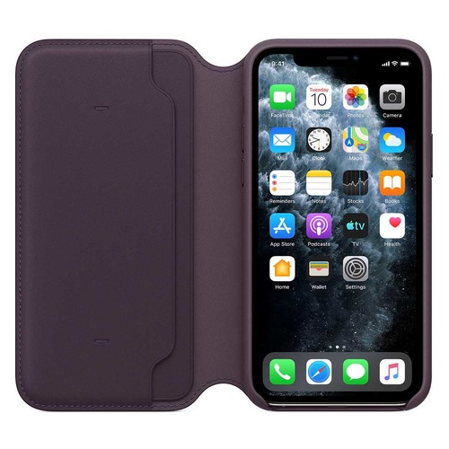 Чехол (флип-кейс) APPLE Leather Folio, для Apple iPhone 11 Pro Max, фиолетовый [mx092zm/a]