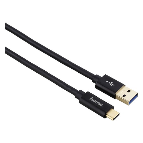 Кабель HAMA USB 3.1 Gen 2, USB A (m), USB Type-C (m), 1м, черный [00135715]