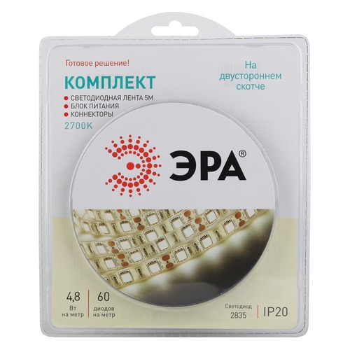 Лента светодиод. Эра 2835kit-4,8-60-12-IP20-2700-5m (Б0043062)