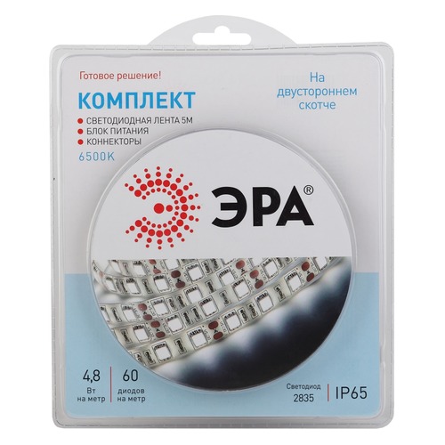 Лента светодиод. Эра 2835kit-4,8-60-12-IP65-6500-5m (Б0043063)