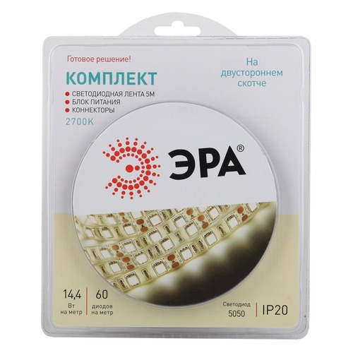 Лента светодиод. Эра 5050kit-14,4-60-12-IP20-2700-5m (Б0043066)