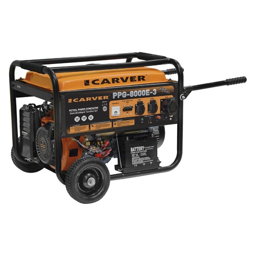 Бензиновый генератор CARVER PPG- 8000E-3, 380 В, 11.1кВт [01.020.00013]