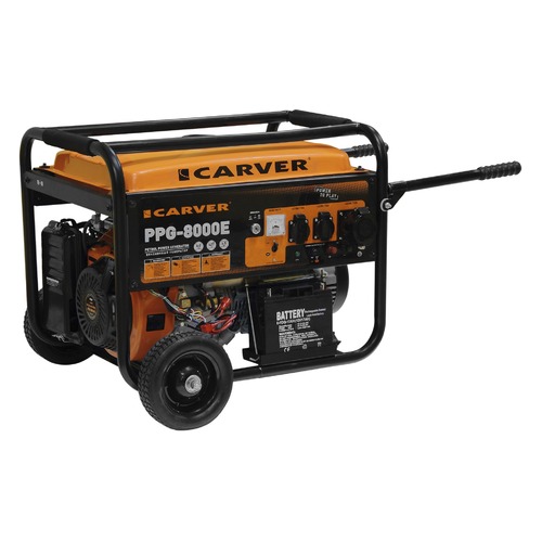 Бензиновый генератор CARVER PPG- 8000Е, 220/12 В, 11.1кВт [01.020.00006]