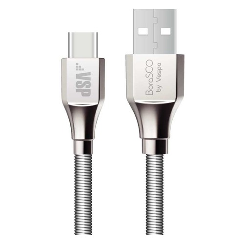 Кабель BORASCO USB A (m), USB Type-C (m), 1м, MFI, серебристый [35103]