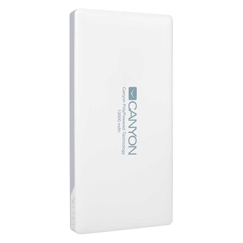 Внешний аккумулятор (Power Bank) CANYON H2CNSTPBP10W, 10000мAч, белый [cns-tpbp10w]