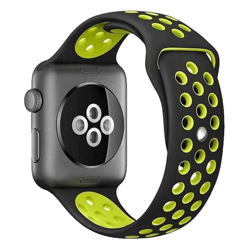 Ремешок DF iSportband-01 для Apple Watch Series 3/4/5 черный/зеленый (DF ISPORTBAND-01 (BLACK/GREEN)