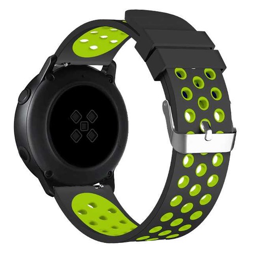 Ремешок DF sSportband-01 для Samsung Galaxy Watch Active/Active2 черный/зеленый (DF SSPORTBAND-01 (B